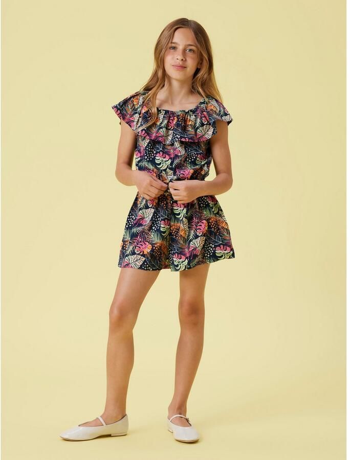 Name It Korte jumpsuit NKFVINAYA PLAYSUIT FFF Kunstvezel elastische band all-over print - Foto 5