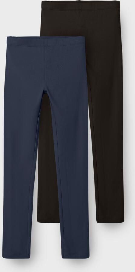 Name It Legging NKFVIVIAN voor meisjes met elastische tailleband in 2-pack (set 2-delig)