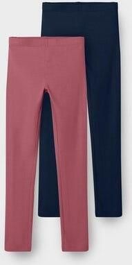 Name It Legging NKFVIVIAN voor meisjes met elastische tailleband in 2-pack (set 2-delig)