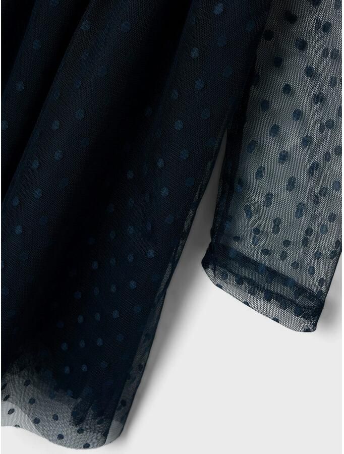 Name it KIDS semi-transparante jurk zwart Meisjes Polyester Ronde hals 104