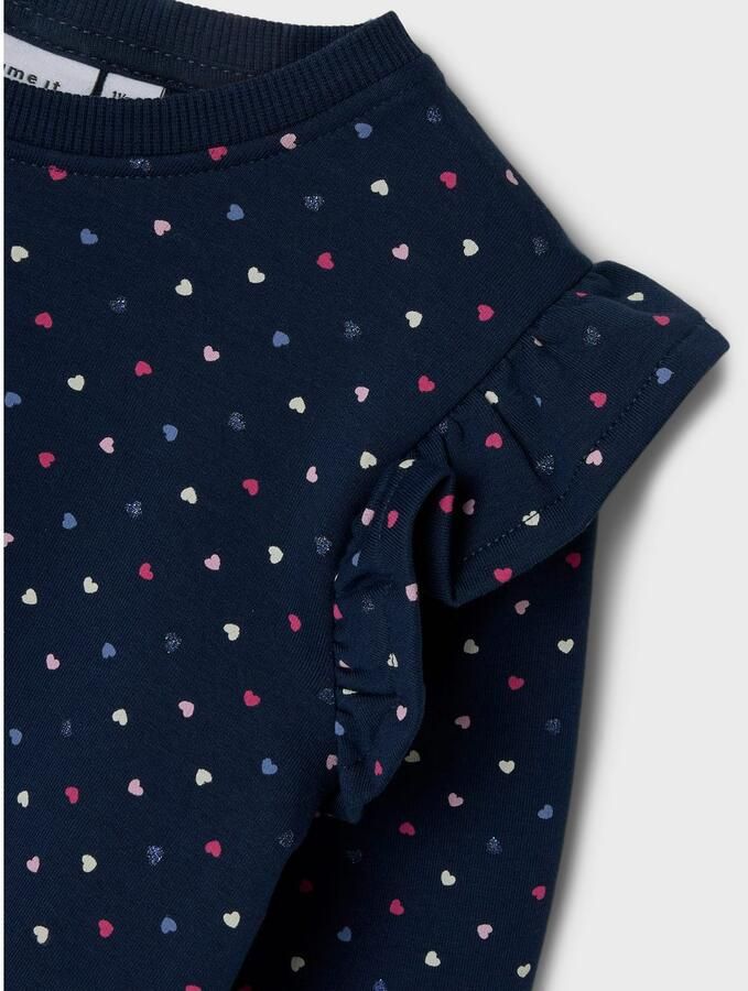 Name It Mini-jurk NMFOEANA LS SWE DRESS BRU PB