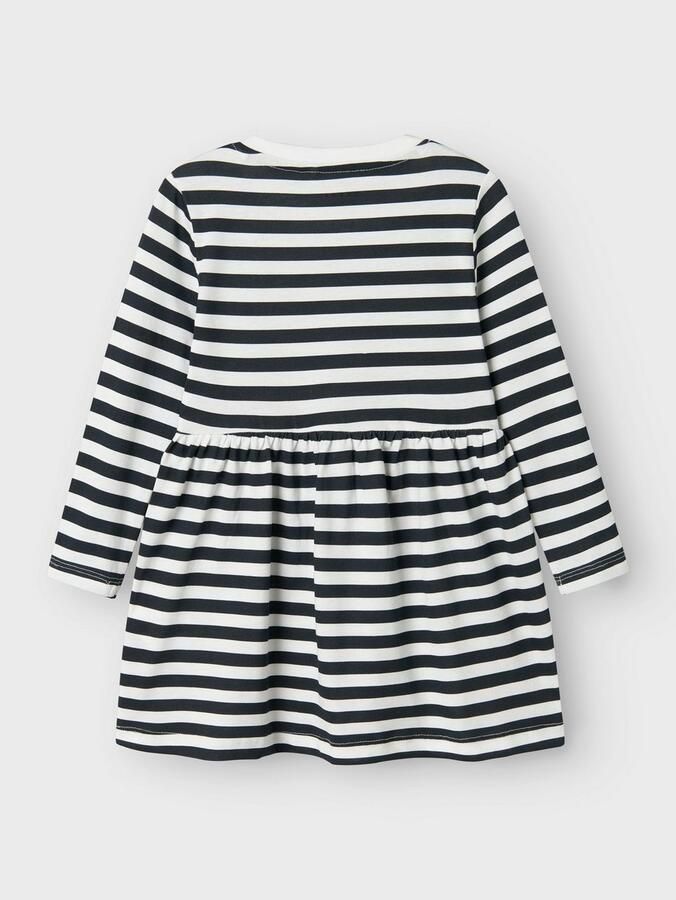 Name it MINI gestreepte jurk NMFVIVIA wit donkerblauw Meisjes Katoen Ronde hals 122 128