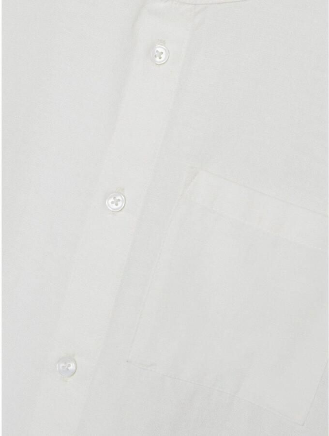 Name it KIDS overhemd NKMFAHER offwhite Wit Jongens Viscose Mao kraag Effen 122 128