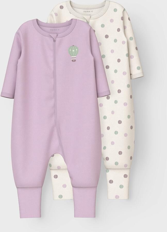 Name It Pyjama NBFNIGHTSUIT 2P ZIP FF JET DOT NOOS (set 2-delig) - Foto 2