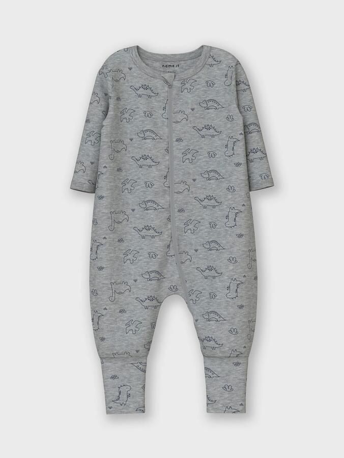 Name It Pyjama NBMNIGHTSUIT 2P ZIP FF GREY DINO NOOS (set 2-delig) - Foto 5