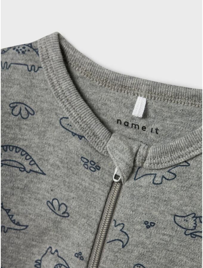 Name It Pyjama NBMNIGHTSUIT 2P ZIP FF GREY DINO NOOS (set 2-delig)