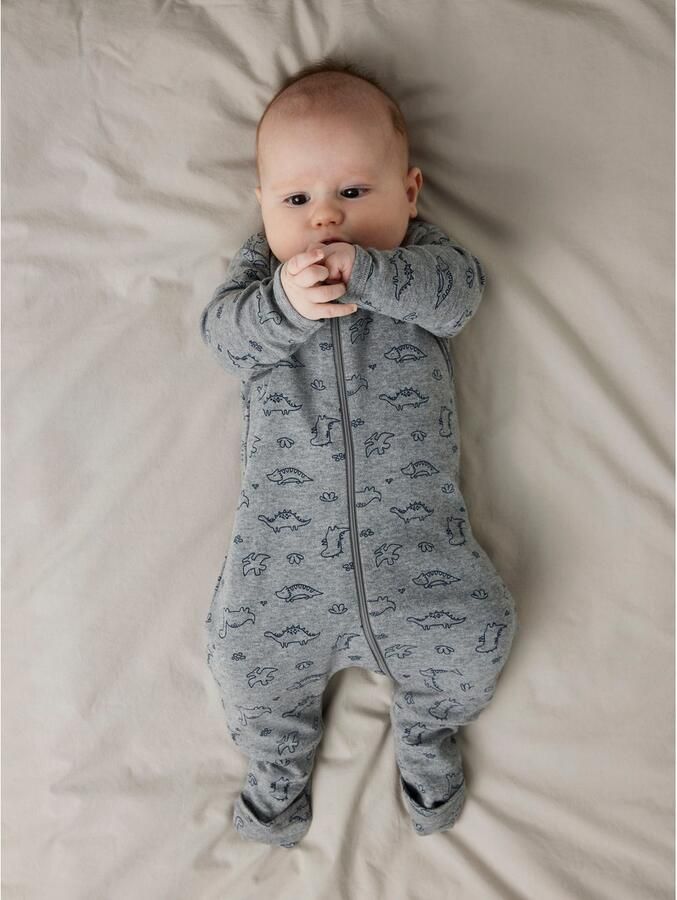 Name It Pyjama NBMNIGHTSUIT 2P ZIP FF GREY DINO NOOS (set 2-delig) - Foto 3