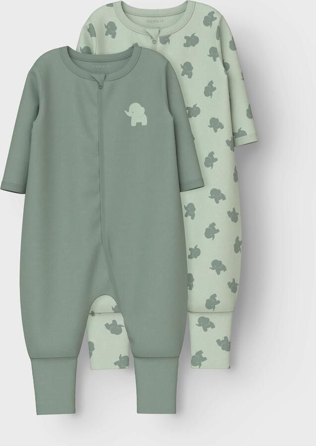 Name It Pyjama NBMNIGHTSUIT 2P ZIP FF SEA ELEPHANT NOOS (set 2-delig)