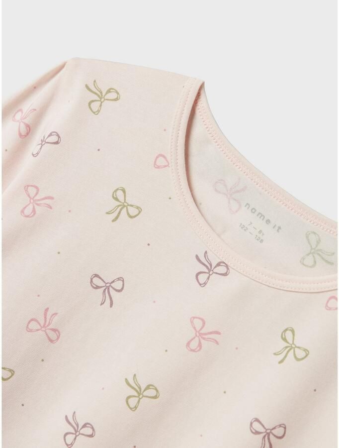 Name It Pyjama NKFNIGHTSET BARELY PINK BOW NOOS met alloverprint op het bovenstuk (set 2-delig) - Foto 4