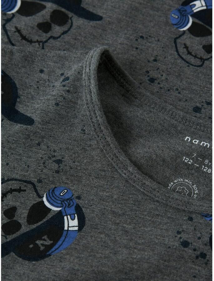 Name It Pyjama NKMNIGHTSET DARK GREY MEL SKULL NOOS (set 2-delig)