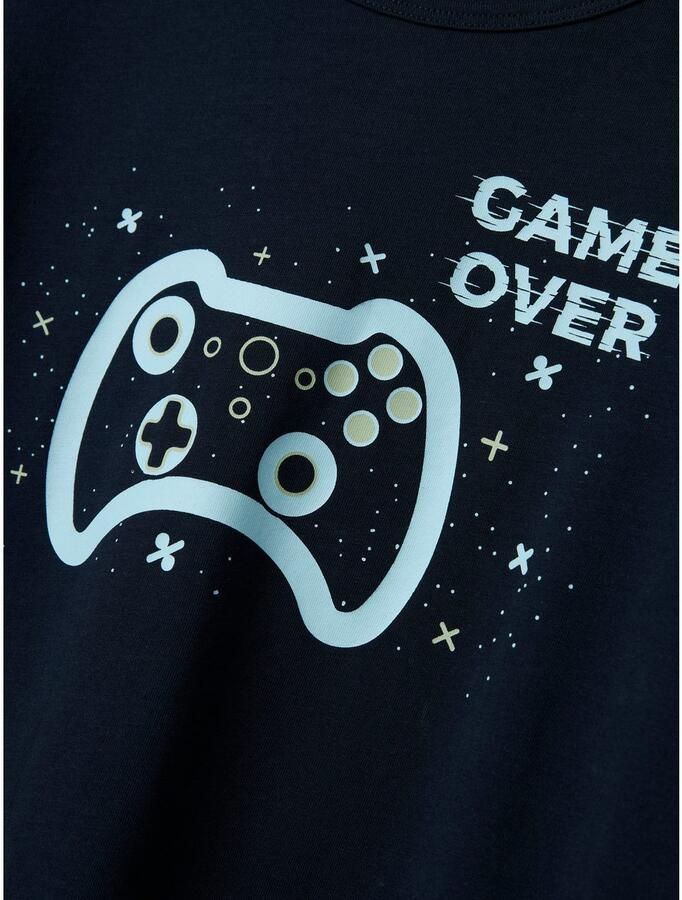 NAME IT KIDS pyjama met all over print donkerblauw lichtblauw