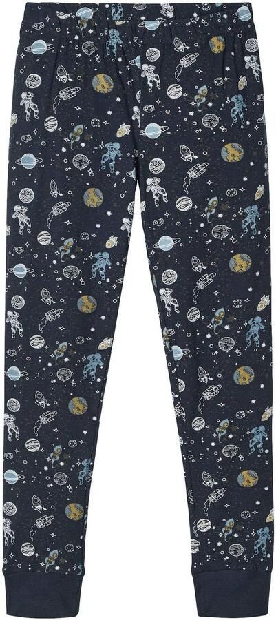 Name it KIDS pyjama NKMNIGHTSET donkerblauw Jongens Katoen Ronde hals All over print 110 116 - Foto 3