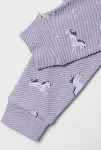 Name it MINI NMFNIGHTSET UNICORN lila Pyjama Paars Meisjes Stretchkatoen Ronde hals 110 116 - Foto 6