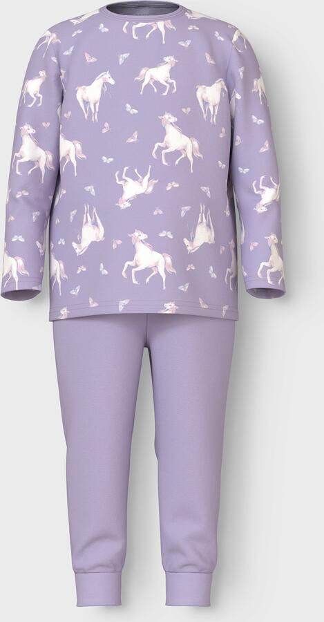Name It Pyjama NMFNIGHTSET PASTEL LILAC HORSE NOOS met geweldige paarden-alloverprint in het bovenstuk (set 2-delig) - Foto 3