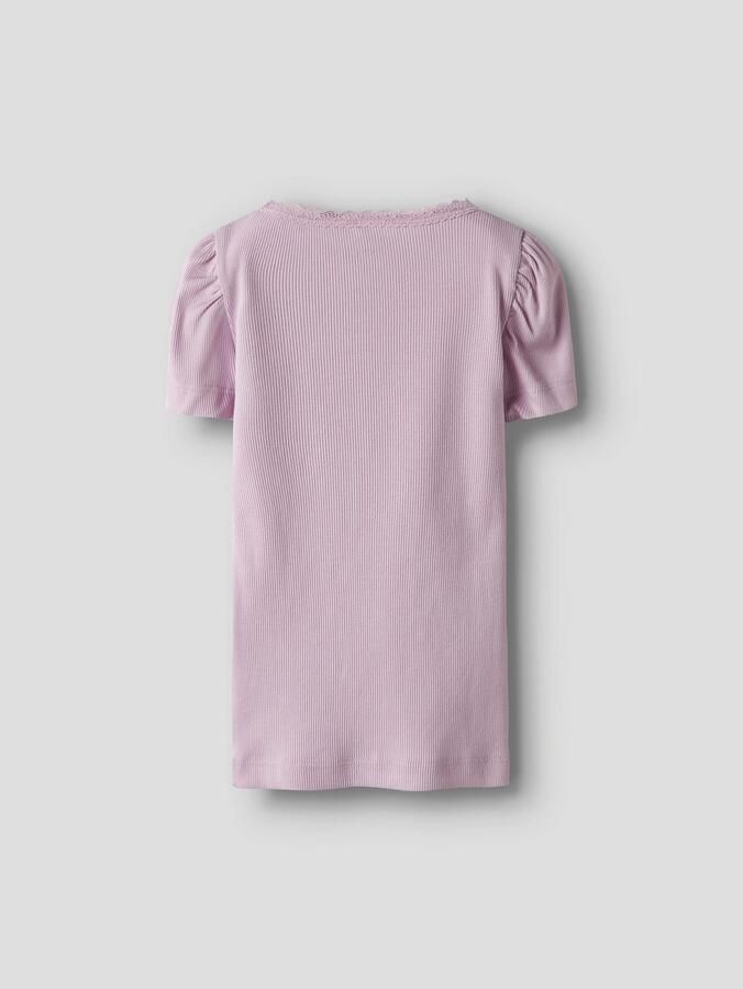 NAME IT MINI T-shirt rib gebreid paars Meisjes Stretchkatoen Ronde hals
