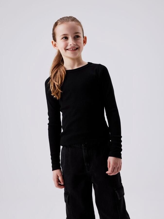 Name It Shirt met lange mouwen NKFNAKAL LS TOP NOOS in basisvorm en licht geribbelde kwaliteit - Foto 5