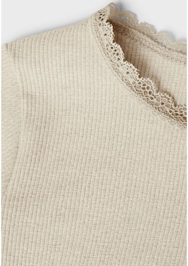 Name It Shirt met lange mouwen NMFKAB LS TOP NOOS in fijne rib en met schattige kanten rand aan de halslijn - Foto 2
