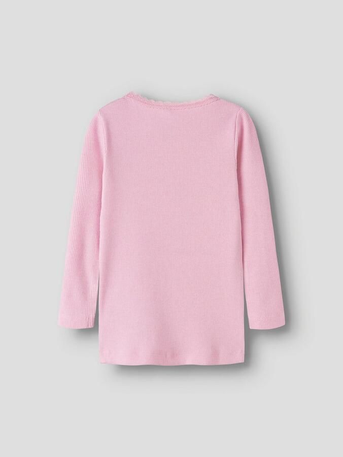 Name It Shirt met lange mouwen NMFKAB LS TOP NOOS in fijne rib en met schattige kanten rand aan de halslijn - Foto 3