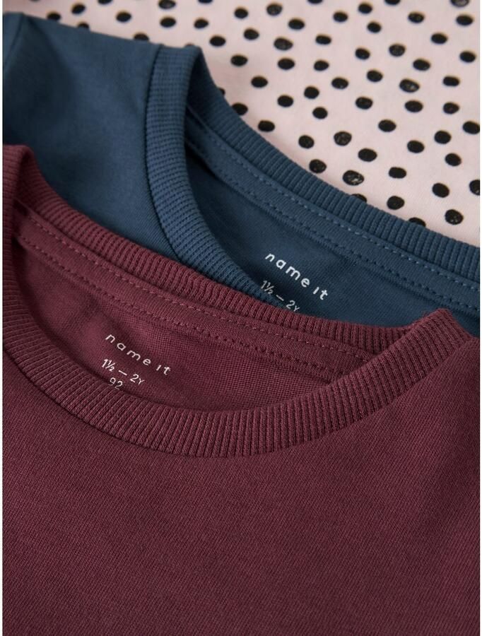 Name It Shirt met lange mouwen NMFNIA 3P LS TOP (set 3-delig)