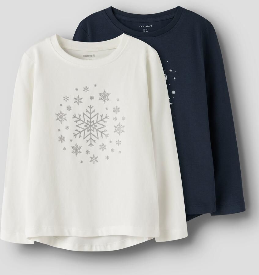 Name It Shirt met lange mouwen NMFVIPARTY 2P LS TOP (set 2-delig) - Foto 4