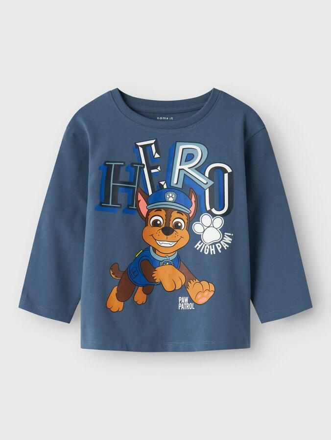 NAME IT MINI Paw Patrol longsleeve blauw Jongens Stretchkatoen Ronde hals - Foto 3
