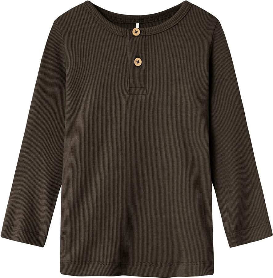 Name It Shirt met lange mouwen NMMKAB LS TOP NOOS in henley-stijl met korte knoopsluiting bij de halslijn - Foto 3