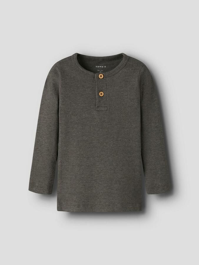 Name It Shirt met lange mouwen NMMKAB LS TOP NOOS in henley-stijl met korte knoopsluiting bij de halslijn - Foto 2