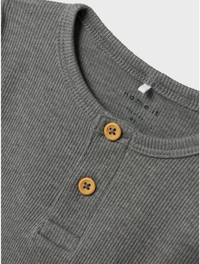 Name It Shirt met lange mouwen NMMKAB LS TOP NOOS in henley-stijl met korte knoopsluiting bij de halslijn - Foto 2