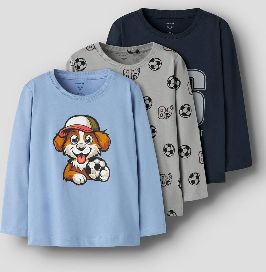 Name It Shirt met lange mouwen NMMNIKO 3P LS TOP (set 3-delig) - Foto 4