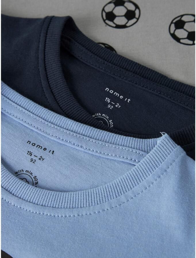 Name It Shirt met lange mouwen NMMNIKO 3P LS TOP (set 3-delig)