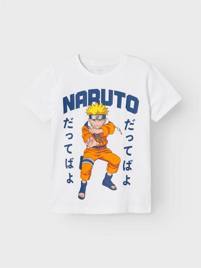 Name it KIDS T-shirt NKMMACAR NARUTO met printopdruk wit Jongens Stretchkatoen Ronde hals 122 128 - Foto 2