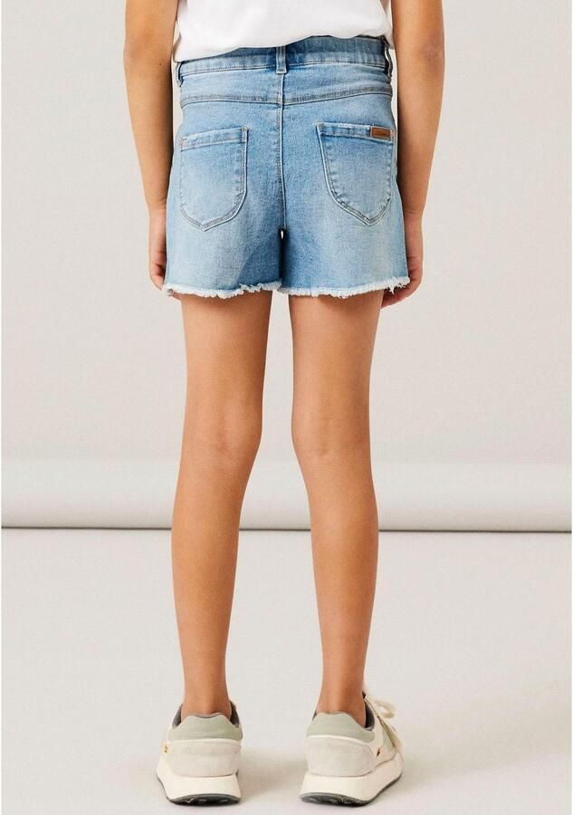Name It Short NKFROSE HW MOM DNM SHORT Katoenmix gerafelde zoom verstelbare high waist band - Foto 3