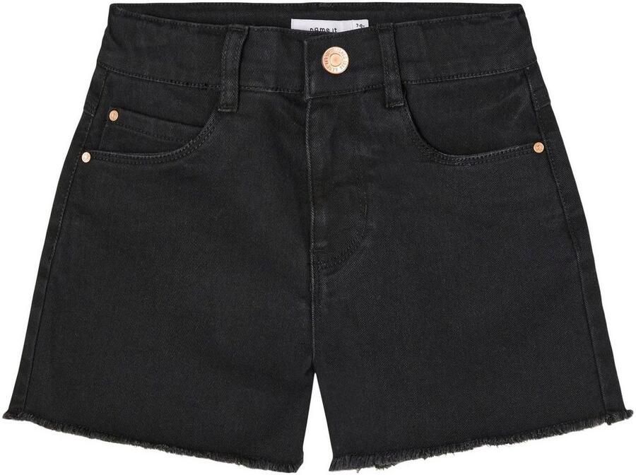 Name It Short NKFROSE HW MOM DNM SHORT Katoenmix gerafelde zoom verstelbare high waist band