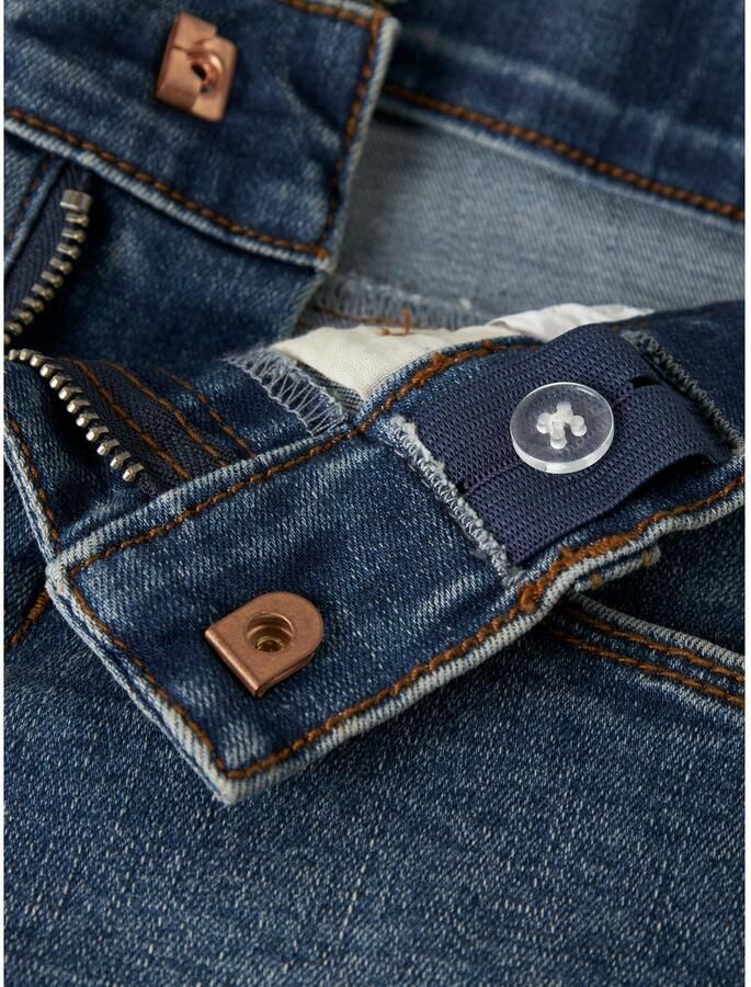 Name it KIDS regular fit denim short NKFSALLI dark blue denim Blauw Meisjes Stretchdenim 128