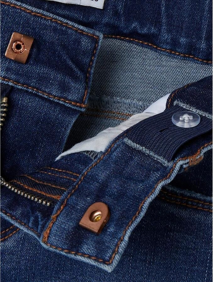 Name it KIDS regular fit denim short NKFSALLI dark blue denim Blauw Meisjes Stretchdenim 128 - Foto 7