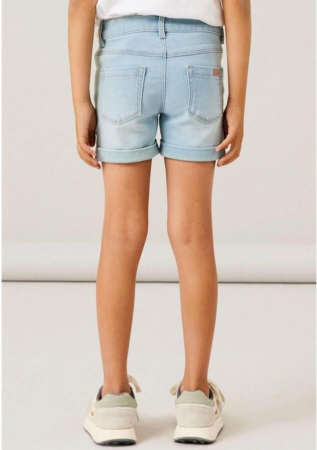 Name it KIDS slim fit denim short NKFSALLI light blue denim Blauw Meisjes Stretchdenim 134 - Foto 4