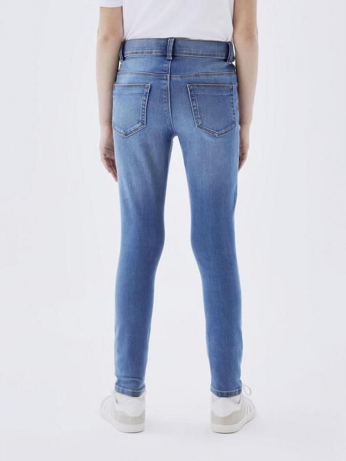 Name it skinny jeans NKFPOLLY medium blue denim Blauw Meisjes Stretchdenim 128 - Foto 4