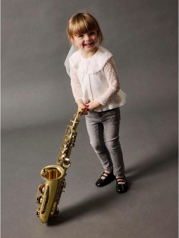 Name it MINI skinny jeans NMFPOLLY light grey denim Grijs Meisjes Stretchdenim 104 - Foto 4