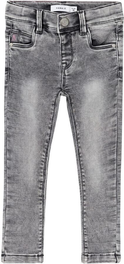 Name it MINI skinny jeans NMFPOLLY light grey denim Grijs Meisjes Stretchdenim 104 - Foto 6