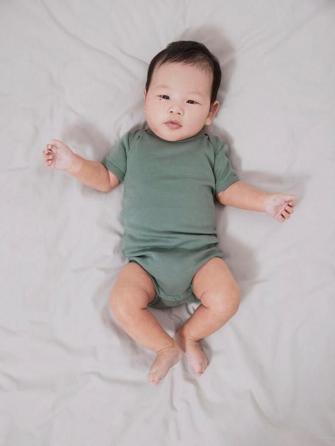 Name it BABY romper NBMBODY set van 2 groen wit Jongens Biologisch katoen Ronde hals 50 - Foto 6