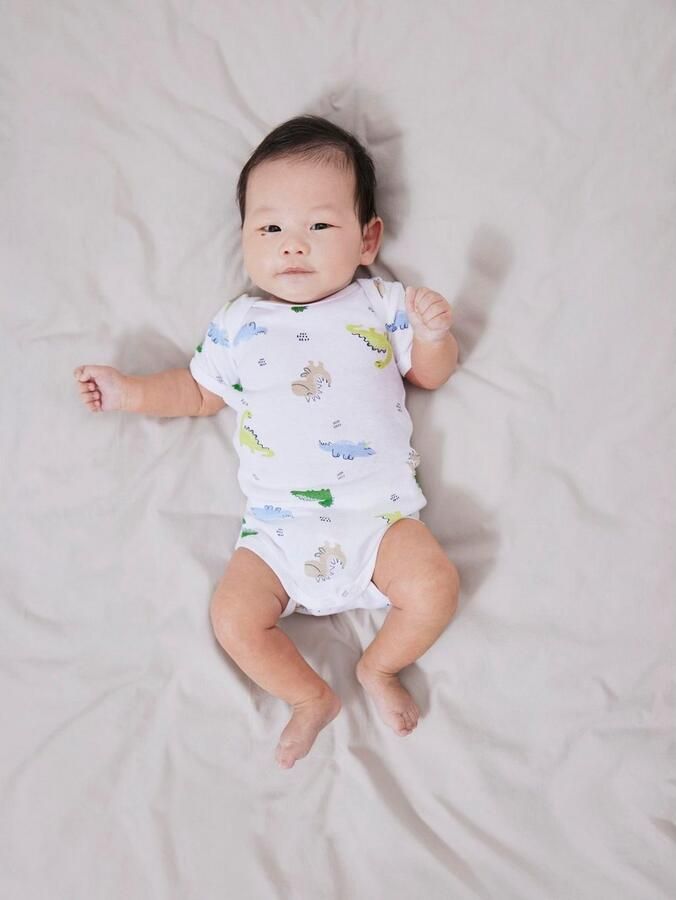 Name it BABY romper NBMBODY set van 2 groen wit Jongens Biologisch katoen Ronde hals 50 - Foto 5