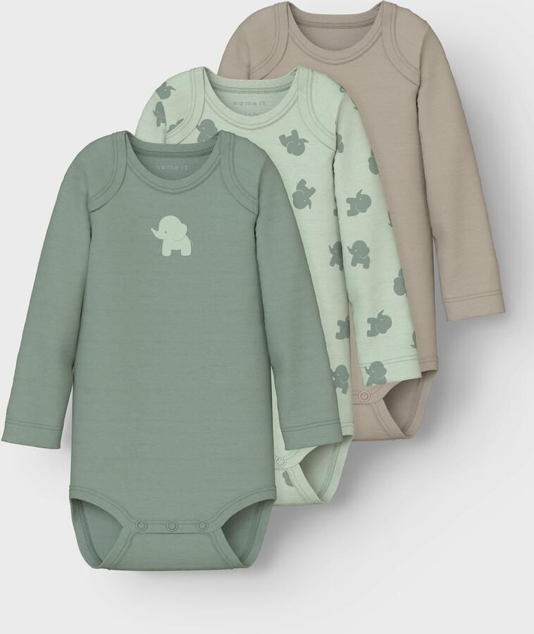 Name It Slaaponesie NBMBODY 3P LS SEA FOAM ELEPHANT NOOS (set 3-delig) - Foto 9