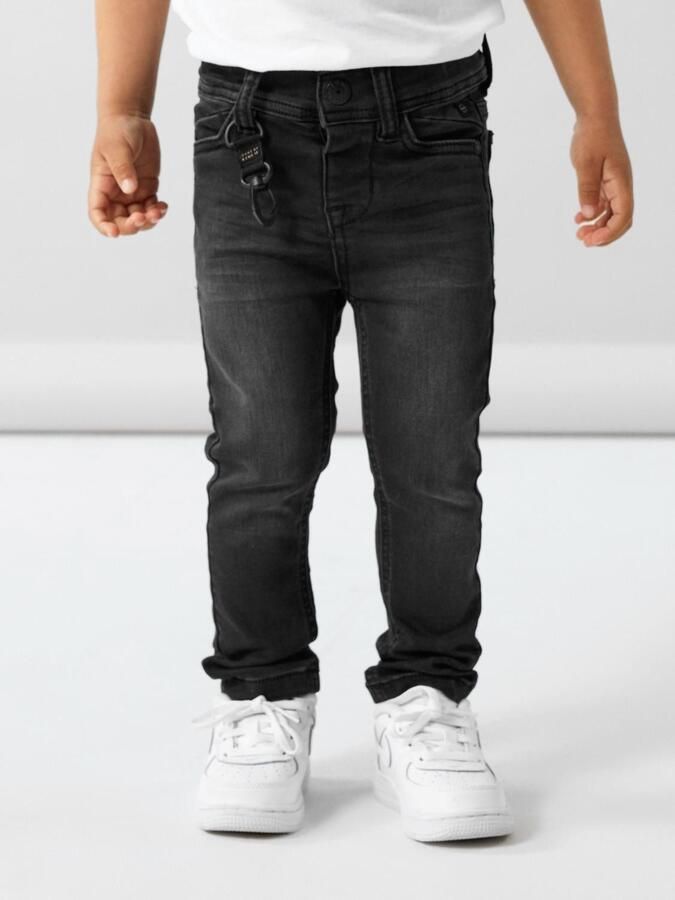 Name it MINI slim fit jeans NMMTHEO black denim Zwart Jongens Stretchdenim 116