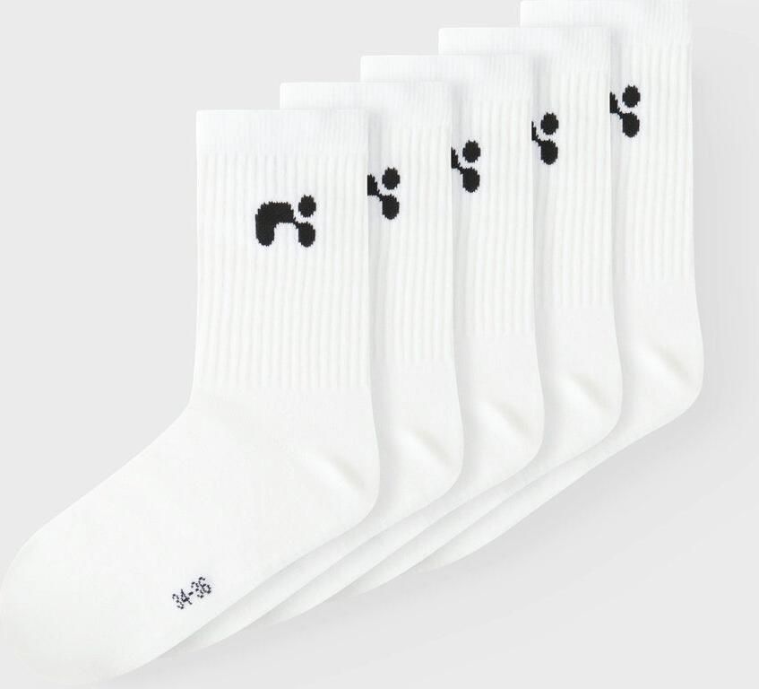 Name it KIDS sokken NKNLARIS set van 5 wit Katoen Printopdruk 31 33 - Foto 3