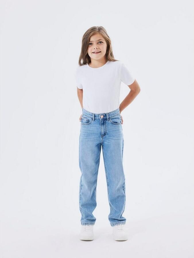 Name it KIDS straight fit jeans NKFROSE medium blue denim Blauw Effen 122 - Foto 4