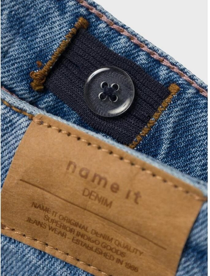 Name it KIDS straight fit jeans NKFROSE medium blue denim Blauw Effen 122