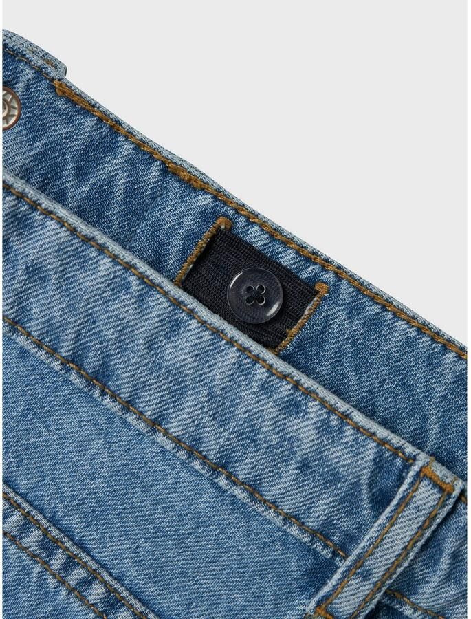 NAME IT KIDS straight leg jeans blauw met strass steentjes denim blue - Foto 2