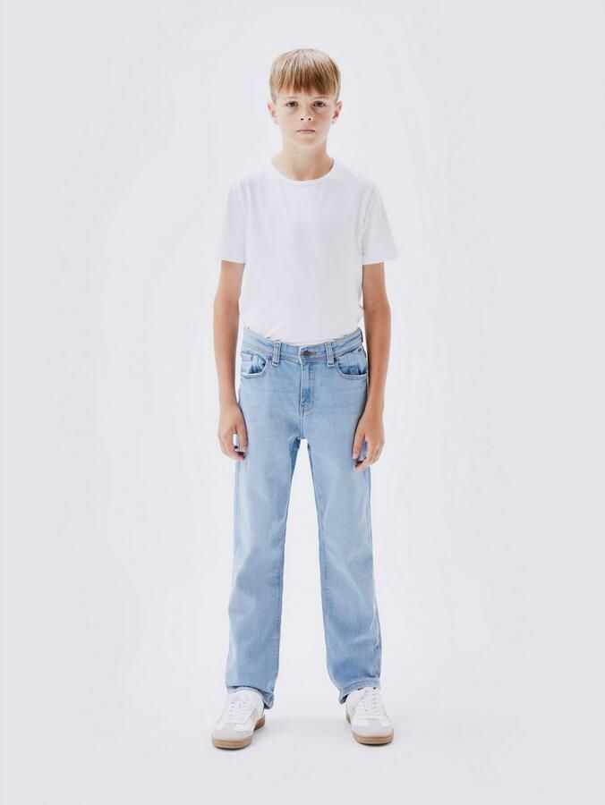 Name it KIDS straight fit jeans NKMRYAN light blue denim Blauw Jongens Stretchdenim 128 - Foto 7