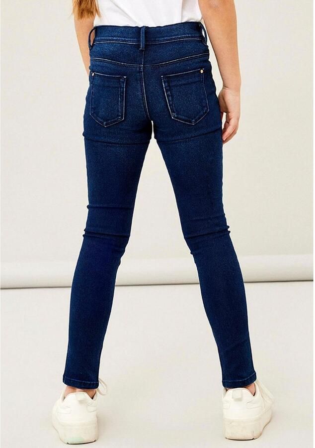 Name it skinny jeans NKFPOLLY dark blue denim Blauw Meisjes Stretchdenim 104 - Foto 9