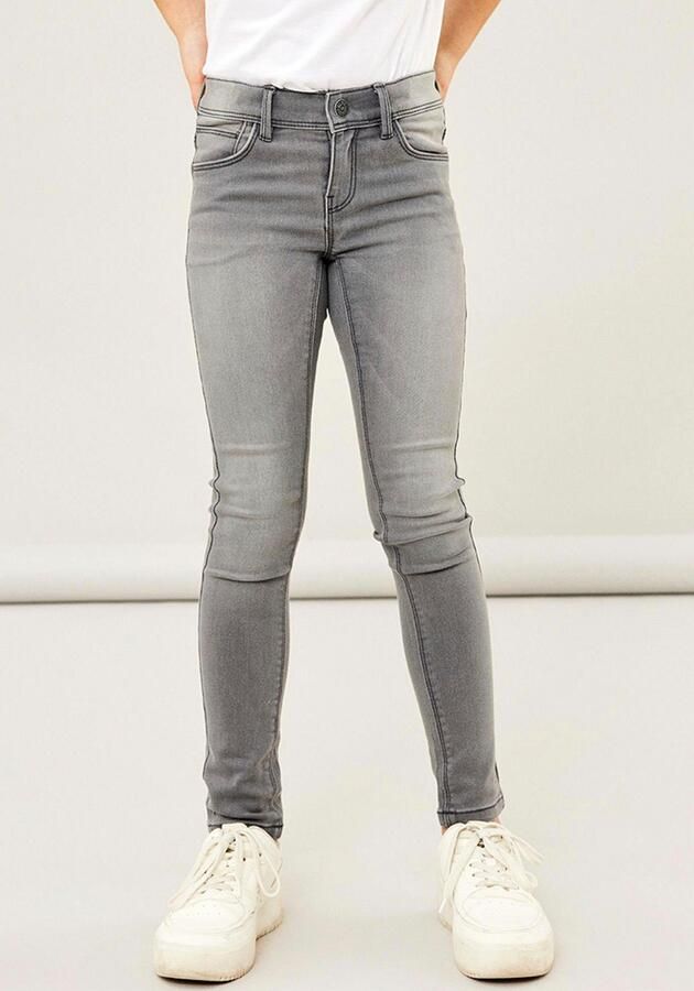 Name it skinny jeans NKFPOLLY light grey denim Grijs Meisjes Stretchdenim 128 - Foto 7